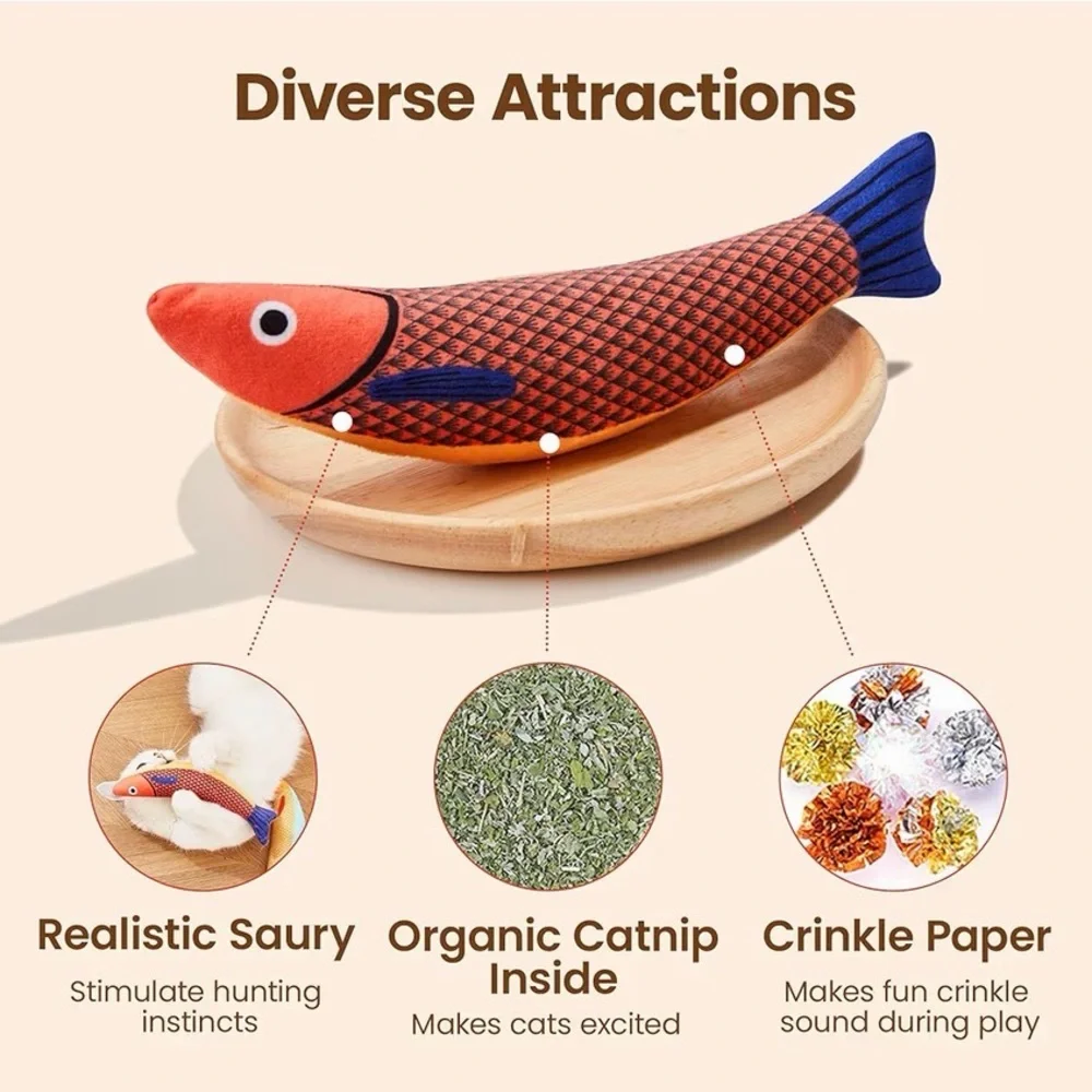 Crinkle Fish Catnip Toys